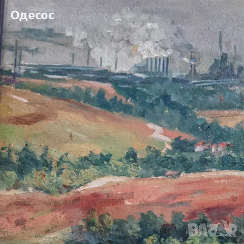 Стара картина пейзаж на худ Георги.А.Ботушаров 1869-1954 г, снимка 3 - Антикварни и старинни предмети - 50439745