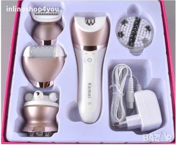 Епилатор 5в1 Kemei KM-8001, Бял / Розов, снимка 4 - Епилатори - 44101885