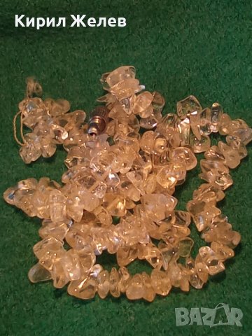 СТАРО СКЪПОЦЕННО ИСКРЯЩО РЕТРО АРТ КОЛИЕ НАТУРАЛЕН ПЛАНИНСКИ КРИСТАЛ РЪЧНО НИЗАН НАКИТ 34637