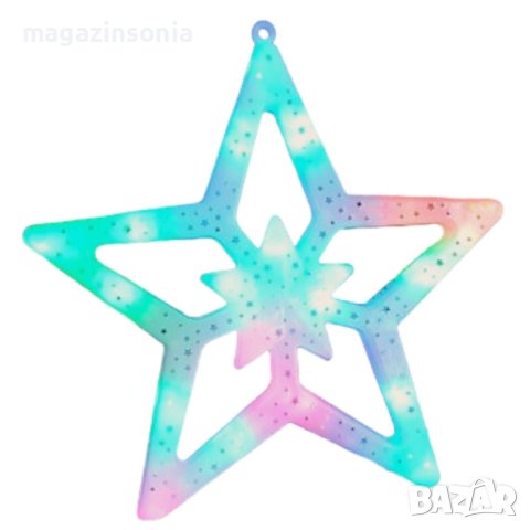 Светеща Звезда/27см./35 цветни лампички, снимка 2 - Коледни подаръци - 43035798