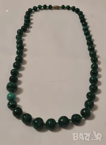 Малахит огърлица със скъпоценен камък малахит, снимка 3 - Колиета, медальони, синджири - 49185538