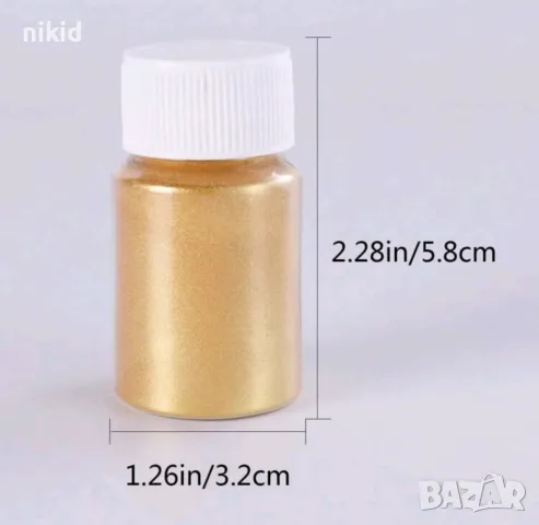 10 гр злато златен златист бронзов оцветител боя прах металик сладкарска за торти ядивна дъст gold, снимка 4 - Други - 47501059