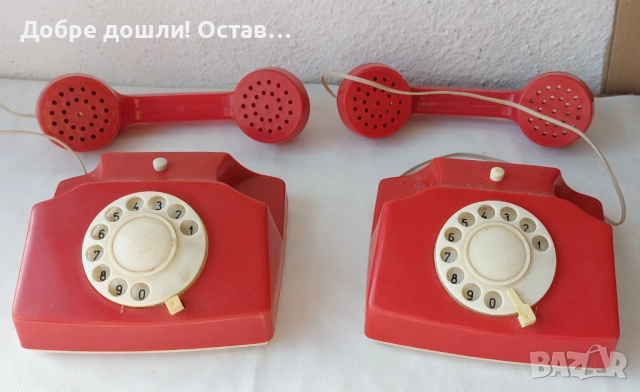 Телефони с шайба, руски стационарен  и Стар, детски, червен, телефон, играчка, комплект, Белоградчик, снимка 3 - Други - 51735798