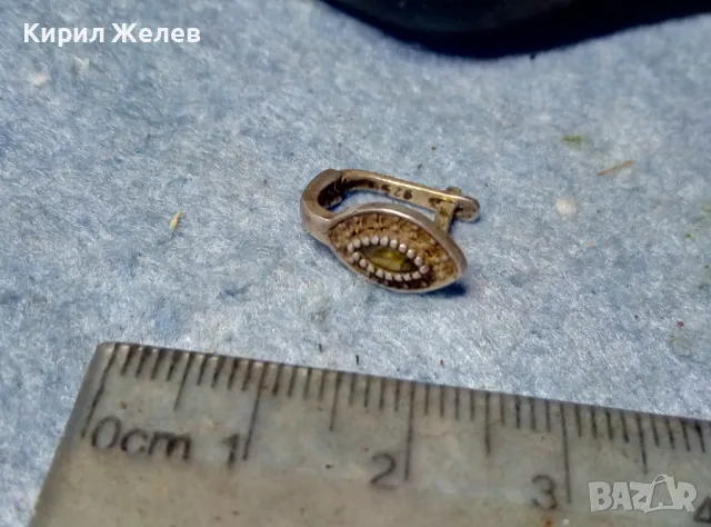 СКЪПОЦЕННА СРЕБЪРНА ОБЕЦА СРЕБРО 925 АНГЛИЯ ЮВЕЛИРНО ФАСЕТИРАН ОЛИВИН / ПЕРИДОТ и ЦИРКОНЧЕТА 47588, снимка 2 - Обеци - 49134768