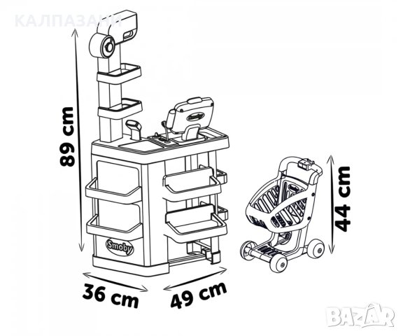 Супермаркет Smoby 7600350238 , снимка 4 - Игри и пъзели - 44114367