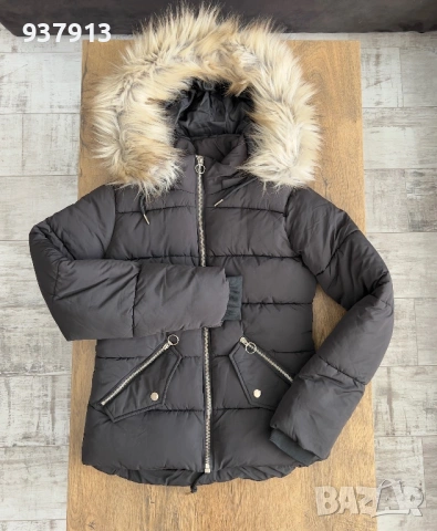 Дамско черно зимно яке