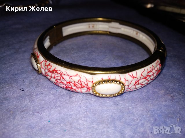 ПОЗЛАТЕНА СТОМАНЕНА МОДНА АРТ ГРИВНА КРАСИВ ВИНТИДЖ ДИЗАЙН 37939, снимка 8 - Гривни - 40837188