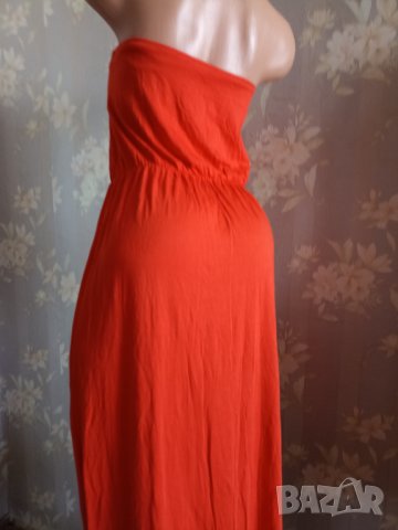 H&M- XL- Макси рокля в червено оранжев цвят и интегрален сутиен , снимка 2 - Рокли - 37434753