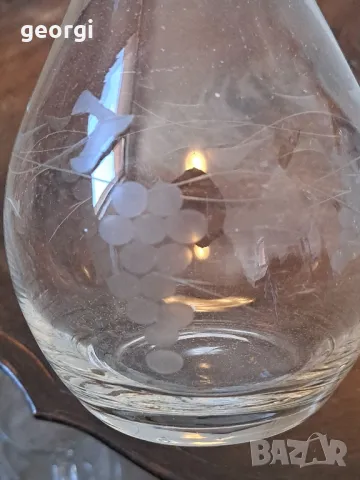 гравирана стъклена гарафа    11/2, снимка 2 - Други - 49059778