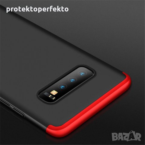 GKK 360 Кейс Samsung Galaxy S10, S10 Plus, S10E - черно с червено цвят, снимка 3 - Калъфи, кейсове - 32385893