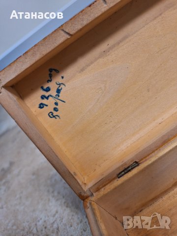 Стара дървена инкрустирана кутия, 1926, снимка 4 - Антикварни и старинни предмети - 43922838