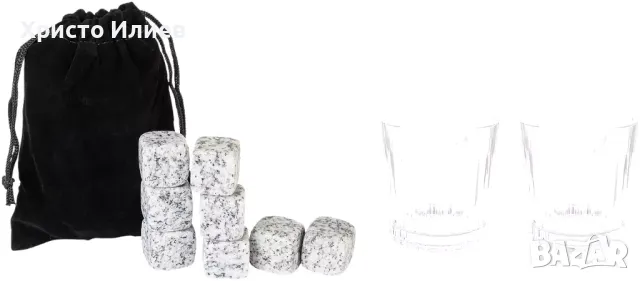 Комплект за уиски Дървена кутия с 2 бр чаши 300мл кубчета за лед Подарък за мъж, снимка 5 - Подаръци за мъже - 47279186