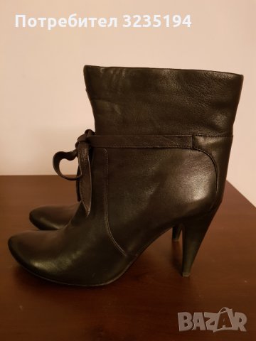 Черни кожени боти, снимка 2 - Дамски боти - 34848608