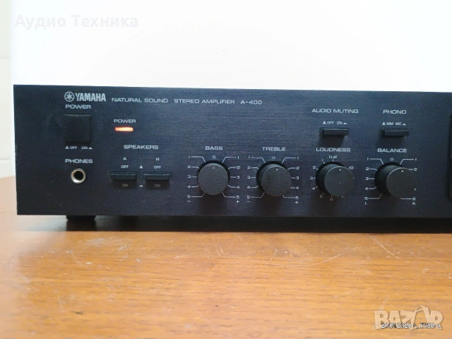 Компактен стерео усилвател Yamaha A-400. Перфектен с прекрасен звук! Изпращам видео. , снимка 5 - Ресийвъри, усилватели, смесителни пултове - 53291189