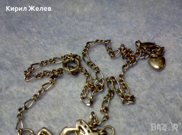 LOVE Стара РОМАНТИЧНА ПОСРЕБРЕНА ГРИВНА За ГЛЕЗЕН КАРТИЕ ПЛЕТКА от БЛАГОРОДНА СТОМАНА сЦИРКОНИ 26910, снимка 7 - Гривни - 50528694