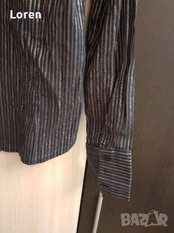 *Poriento*Дамска риза черна със сребристи раета, снимка 8 - Ризи - 52580352