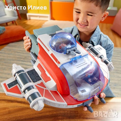 HASBRO STAR WARS Young Jedi Голям Летящ Космически кораб с 2 фигурки, снимка 7 - Влакчета, самолети, хеликоптери - 43595390