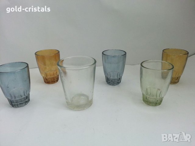 Стъклени чаши чашки цветно стъкло, снимка 6 - Антикварни и старинни предмети - 32227826