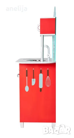 Дървена детска кухня червена, снимка 6 - Образователни игри - 47843897