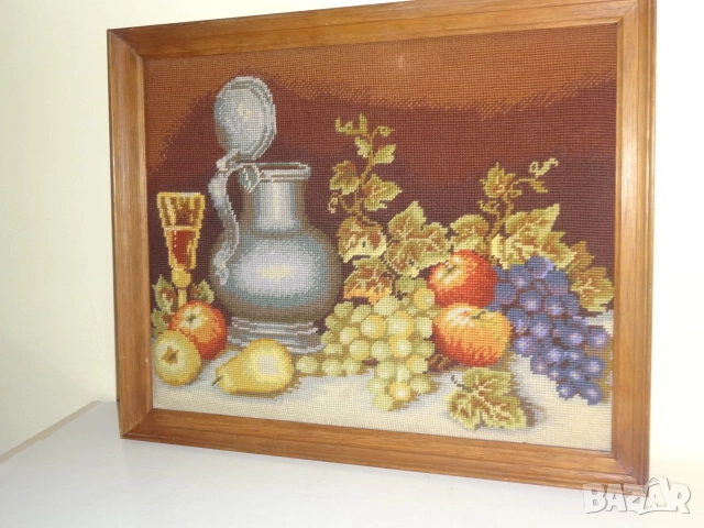 Немски гоблен - натюрморт, снимка 4 - Гоблени - 52529973