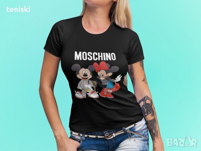 Дамски тениски Moschino принт Още модели, снимка 7 - Тениски - 36683608