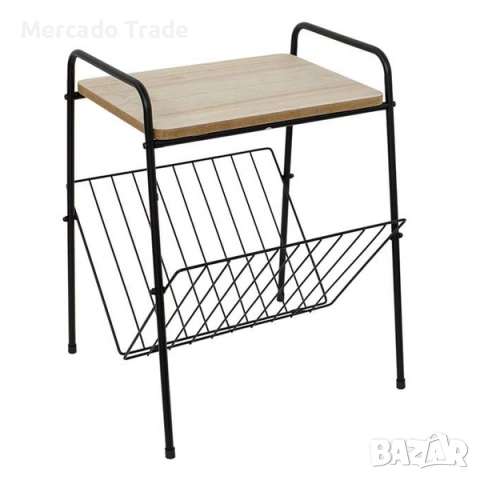 Декоративна помощна масичка Mercado Trade, С поставка за списания, Черен, снимка 2 - Маси - 52323476