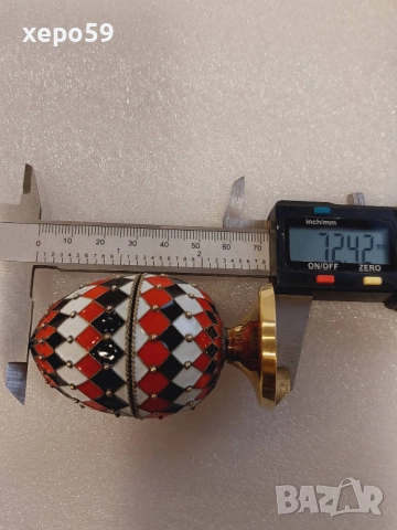 СССР-сребърно великденско(Пасхалное)яйце с клетъчен горещ емайл/среда 20 век,сребро 925, снимка 4 - Антикварни и старинни предмети - 52824916