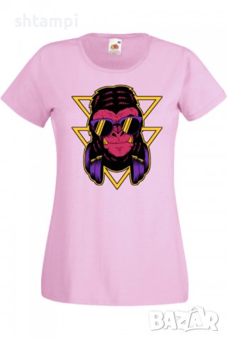 Дамска Тениска monkey with headphones,Изненада,Повод,Подарък,Празник                   , снимка 2 - Тениски - 37641187