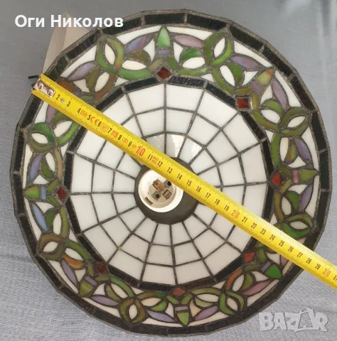 Лампа,полилей тип Тифани, снимка 6 - Антикварни и старинни предмети - 50342992