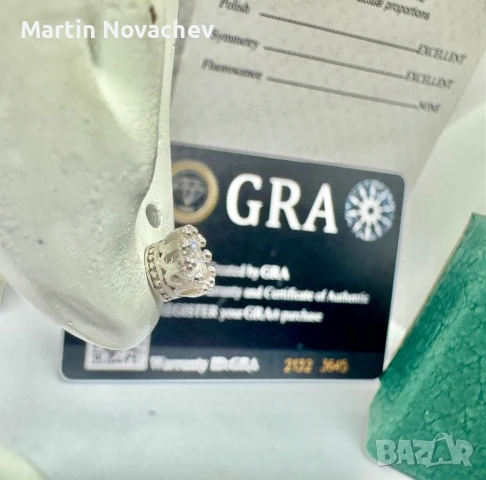 Сребърни обеци с мойсанит (Диамант) 0.5 карата, снимка 8 - Обеци - 51370927