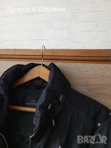 Черно дълго зимно яке , снимка 6 - Якета - 51800159