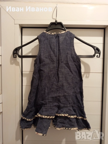 Оригинална детска рокля Burberry - размер 92, снимка 3 - Бебешки рокли - 51642908