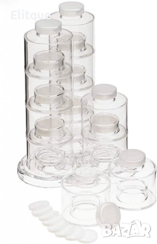 Стилен и практичен органайзер за подправки – Комплект от 12 бурканчета на въртяща се основа, снимка 6 - Други стоки за дома - 52684541