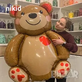 Гигант мече Свети Валентин Love Bear фолио фолиев балон хелий или въздух рожден ден парти