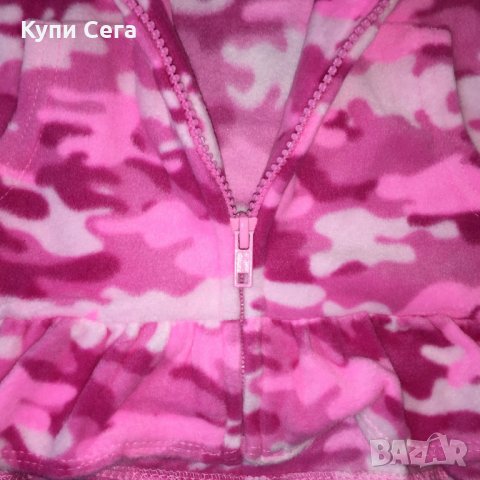 Розов Камуфлаж Поларено Горнище Яке с Качулка, Суитчър Суитшърт Съучър, снимка 3 - Детски якета и елеци - 22425638