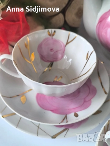 Руски порцелан сервиз за чай Дулево , снимка 2 - Сервизи - 52163595