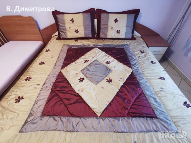 Луксозно шалте за спалня (луксозна кувертюра за спалня), полиестер-сатен, снимка 9 - Покривки за легло - 43285587