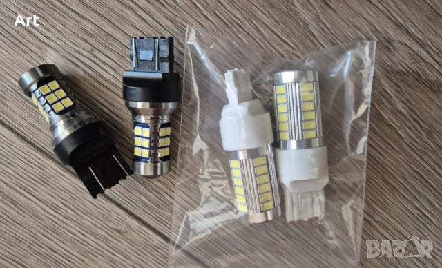 4 бр. LED крушка W21/5W, T20, 7443, 6000K, 12V 