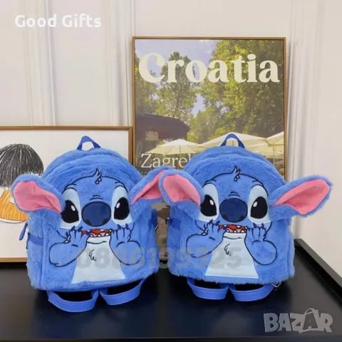 Плюшена детска Раница Стич, Stitch плюшена играчка Раница, снимка 2 - Раници - 47527195