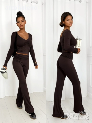 Дамски комплект от две части Lizzy, блуза и разкроени панталони, 5цвята , снимка 9 - Комплекти - 52997448