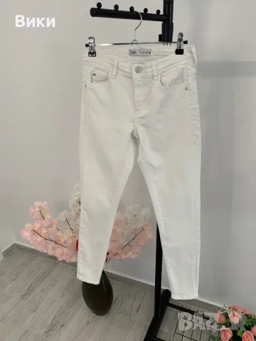 Дънки в бяло на Zara размер XS, снимка 5 - Дънки - 49507481