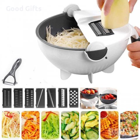 Мултифункционална купа с ренде и цедка Magic Vegetable Cutter 8 в 1, снимка 3 - Аксесоари за кухня - 38102470