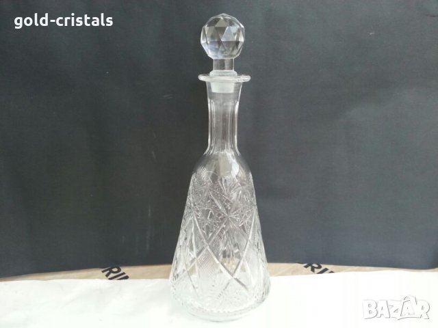 Руски кристал кристална гарафа и кристални чаши , снимка 3 - Антикварни и старинни предмети - 22630172