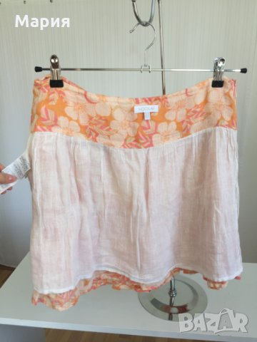 40 М / 42 Л? Kookai Дамска Лятна Пола Плаж Море на Цветя Оранжева Бежова Розова, снимка 15 - Поли - 28664466