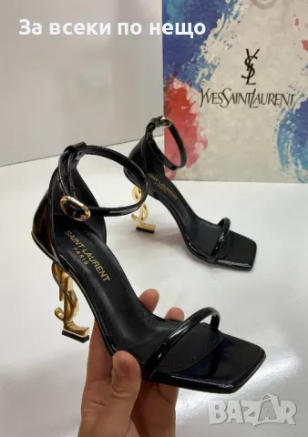 Yves Saint Laurent Дамски Черни Сандали На Ток - 2 Налични Цвята На Тока Код E324, снимка 2 - Сандали - 50416824