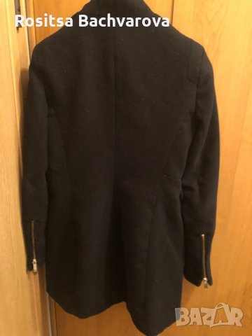 Черно палто Stradivarius, XS размер, снимка 7 - Палта, манта - 27770166