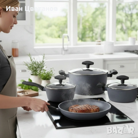 Комплект от 7 части тенджери и тиган Michelino – Незалепващо покритие  