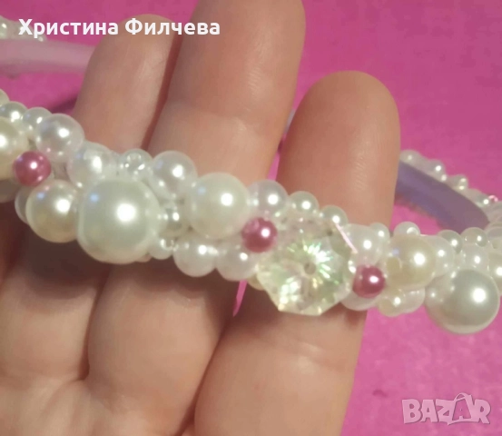 Нежна диадема от перли , снимка 14 - Полиране - 41396011
