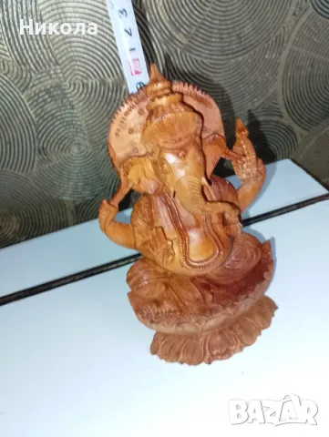 Ганеш от сандалово дърво-20см., снимка 4 - Статуетки - 49541567