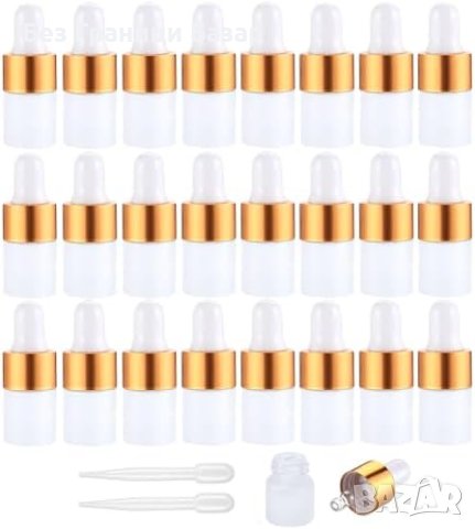 Нов комплект 24 броя Матови Стъклени Бутилки 2 мл - Етерични Масла, Парфюми